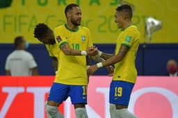 Brasil x Uruguai - Neymar e Raphinha