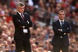 Manchester United x Leicester - Ole Gunnar Solskjaer e Brendan Rodgers