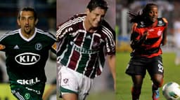 Barcos (Palmeiras), Thiago Neves (Fluminense) e Vagner Love (Flamengo)