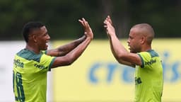 Danilo e Mayke - Palmeiras x Juventus-SP - jogo-treino