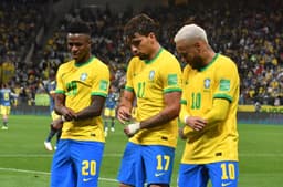 Brasil x Colômbia - Vini Jr., Lucas Paquetá e Neymar