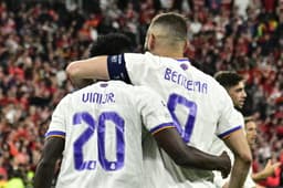 Vini Jr. e Benzema - Liverpool x Real Madrid