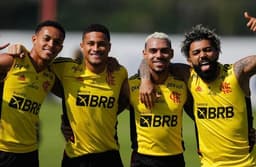 Lázaro, João Gomes, Matheuzinho e Gabigol, Flamengo Corinthians