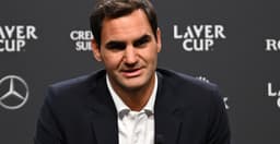 Roger Federer em coletiva de imprensa prévia na Laver Cup