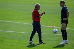 Treino Portugal - Pepe e Fernando Santos