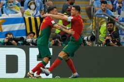 Bruno Fernandes e Cristiano Ronaldo - Portugal x Uruguai