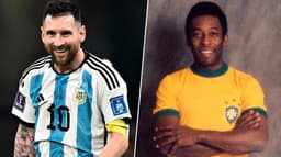 Montagem Messi e Pelé