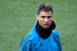 Cristiano Ronaldo em treino do Real Madrid