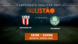 Paulistao 2 rodada - Botafogo-SP x Palmeiras