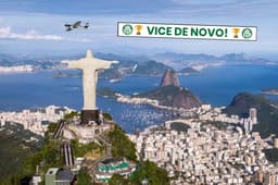Avião "vice de novo" provocação Palmeiras x Flamengo