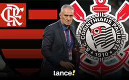 Tite Flamengo Corinthians (Arte: Vítor Araújo/Lance!)