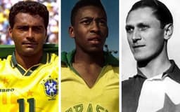 Romário, Pelé e Josef Bican - Montagem