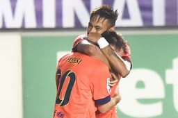 Levante x Barcelona - Neymar e Messi (Foto: Jose Jordan/ AFP)