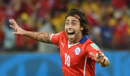 Chile x Austrália - Gol de Valdivia (Foto: William West/AFP)