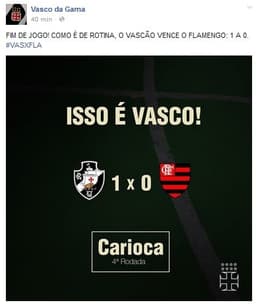 Vasco provoca o Flamengo pelas redes sociais