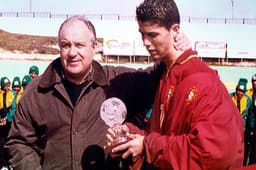 Foto do primeiro jogo de CR7 por Portugal (Foto: FPF)