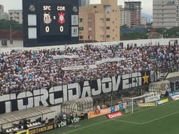 Torcida do Santos em protesto