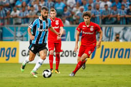 Grêmio e Internacional empataram por 1 a 1 em jogo que valeu pela Primeira Liga e Gaúcho&nbsp;