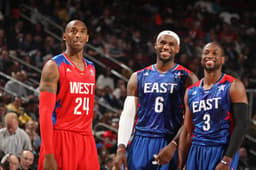 Kobe se diverte com LeBron James e Dwayne Wade no Jogo das Estrelas de 2013