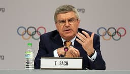 Thomas Bach, presidente do COI, durante entrevista coletiva (Foto: Divulgação/COI)