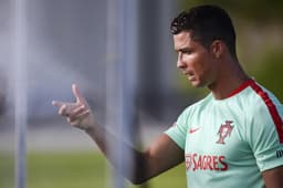 Cristiano Ronaldo no treino de Portugal