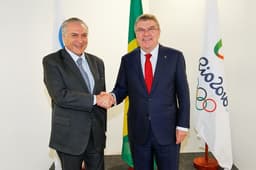 Presidente em Exercício Michel Temer durante audiência concedida à Thomas Bach (Foto: Beto Barata/PR)