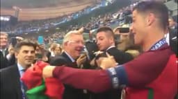 Cristiano Ronaldo reecontra Alex Ferguson na final da Euro