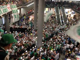 Torcida do Verdão lotou o aeroporto de Congonhas&nbsp;