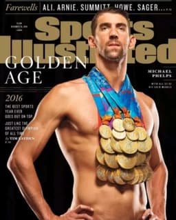 Phelps posa com todas as medalhas