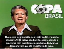 Léo Batista na bancada do Globo Esporte