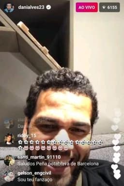 Daniel Alves, em live do Instagram