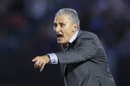 Tite, técnico da Seleção durante o jogo contra o Uruguai