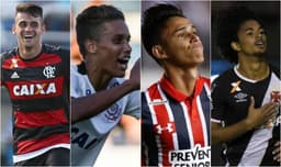 Veja promessas que são titulares ou estão em busca de espaço nos elencos dos grandes times do futebol brasileiro