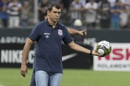 Fabio Carille, técnico do Corinthians, na partida contra o Botafogo-SP