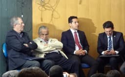 Carlos Eduardo Pereira e Eurico Miranda em audiência sobre o Maracanã (Foto: Igor Siqueira)