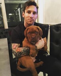 O argentino Lionel Messi tem um cachorro da raça Bordeaux