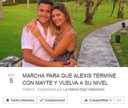 Chilenos criam evento pedindo fim de relacionamento de Alexis Sánchez