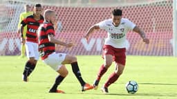 A última vez que Fluminense e Vitória se enfrentaram foi em setembro do ano passado, em um empate por 2 a 2