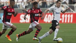 O Flamengo venceu o Corinthians por 3 a 0, no último confronto, na Ilha do Urubu. Veja uma galeria de fotos