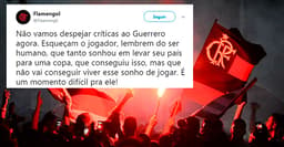 Na internet, torcedores comentaram suspensão e deram apoio a Guerrero