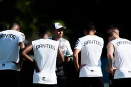 Jair Ventura e elenco do Santos