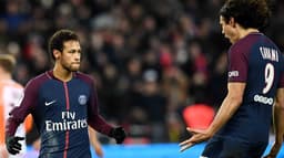 Neymar comemorando no jogo PSG x Montpellier