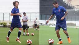 Rafael Galhardo e Giovanni Augusto no treino do Vasco