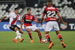 Flamengo só empatou com o&nbsp;<span style="font-family: opensans_bold; font-size: 16px; font-style: normal; font-variant-ligatures: normal; font-variant-caps: normal; font-weight: 400;">River Plate e iniciou a Libertadores com empate em casa. Veja uma galeria de imagens</span>&nbsp;