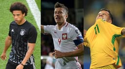 Entre as várias atrações individuais da Copa do Mundo da Rússia, algumas serão 'caras novas' em Mundiais. Jogadores estreantes que são protagonistas em grandes clubes europeus, como o alemão Sané, o polonês Lewandowski e o brasileiro Coutinho. Confira nas próximas imagens!