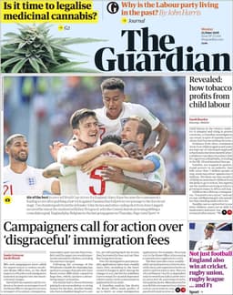 Na Inglaterra, o jornal The Guardian comemorou o domingo vitorioso dos ingleses. Além de destacar a goleada por 6 a 1 contra o Panamá, lembrou das vitórias do país na Fórmula 1, rúgbi, criquete...