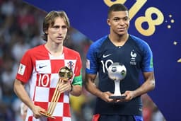 Modric foi eleito o melhor jogador da Copa. Já Mbappé ficou com o prêmio de melhor revelação&nbsp;