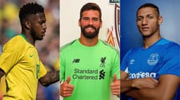 Montagem Alisson, Fred e Richarlison