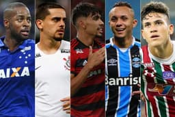 Montagem - Dedé, Fagner, Lucas Paquetá, Everton e Pedro