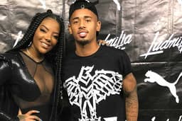 Gabriel Jesus com a cantora Ludmilla